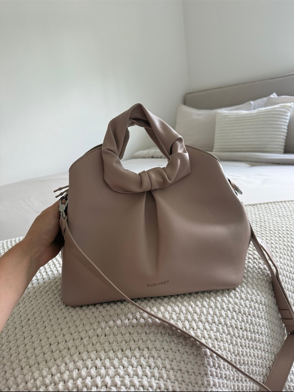 Suri Frey Taupe Knotted Handle Shoulder Bag